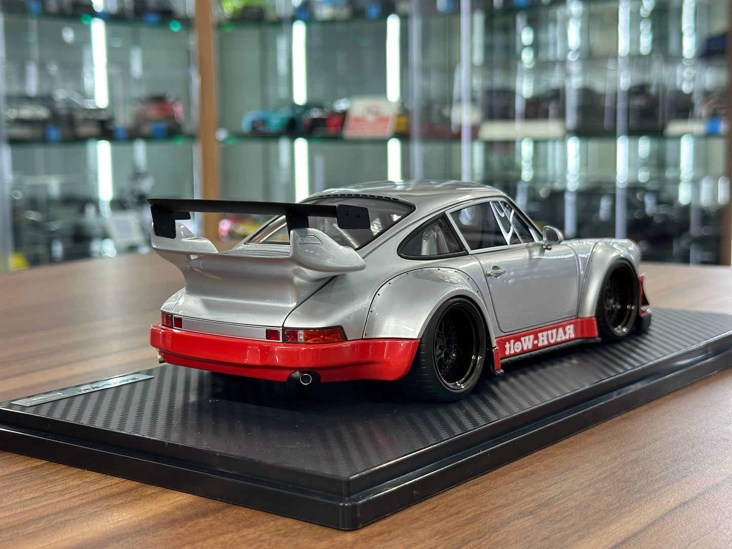 1/18 Resin Model Ignition Model Porsche 930 RWB Silver Red