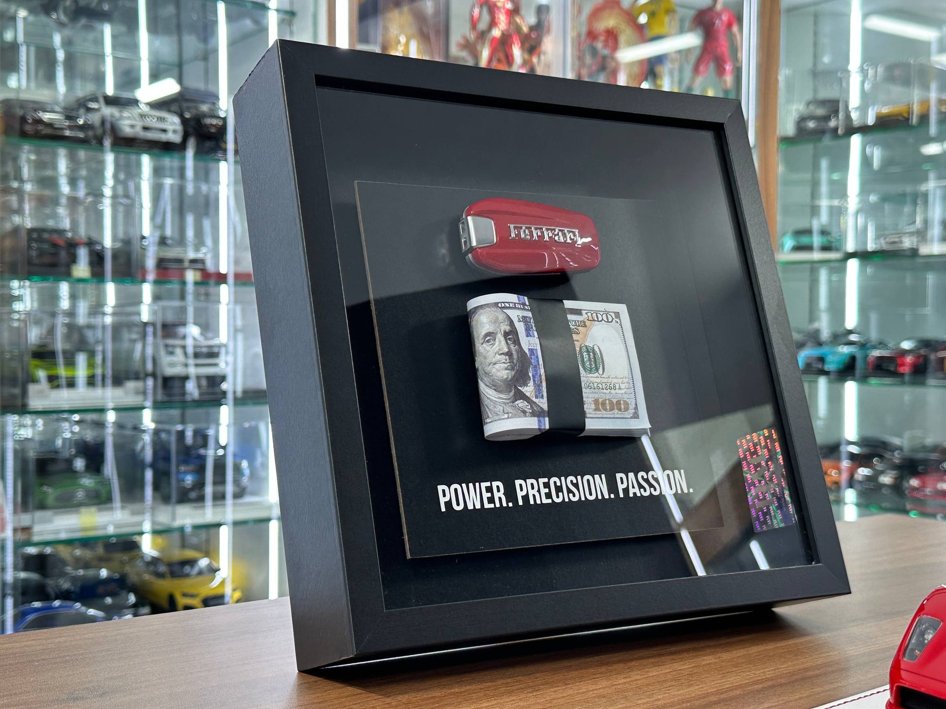 Car Key Frame Premium – Ferrari (27×27 cm, USD $ Key Frame)
