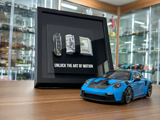 Car Key Frame Premium – Porsche (27×27 cm, USD $ Key Frame)