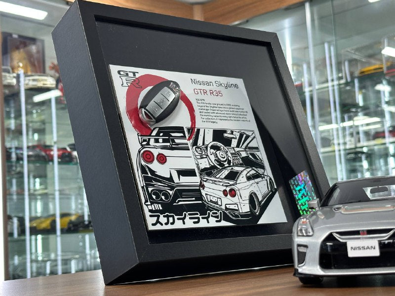 Car Key Frame Premium – Nissan GT-R R35 (27×27 cm, Key Frame)