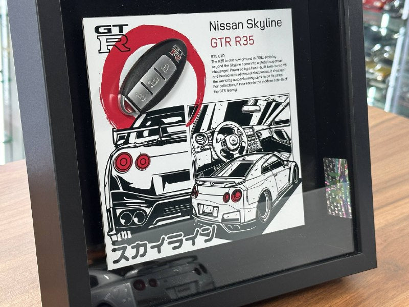 Nissan GT-R R35 Car Key Frame Premium – 27×27 cm – Luxury Display ...