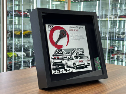 Car Key Frame Premium – Nissan Skyline GT-R R32 (27×27 cm, Key Frame)