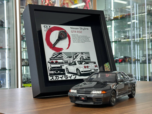 Car Key Frame Premium – Nissan Skyline GT-R R32 (27×27 cm, Key Frame)