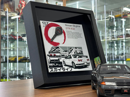 Car Key Frame Premium – Nissan Skyline GT-R R32 (27×27 cm, Key Frame)