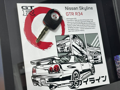 Car Key Frame Premium – Nissan Skyline GT-R R34 (27×27 cm, Key Frame)