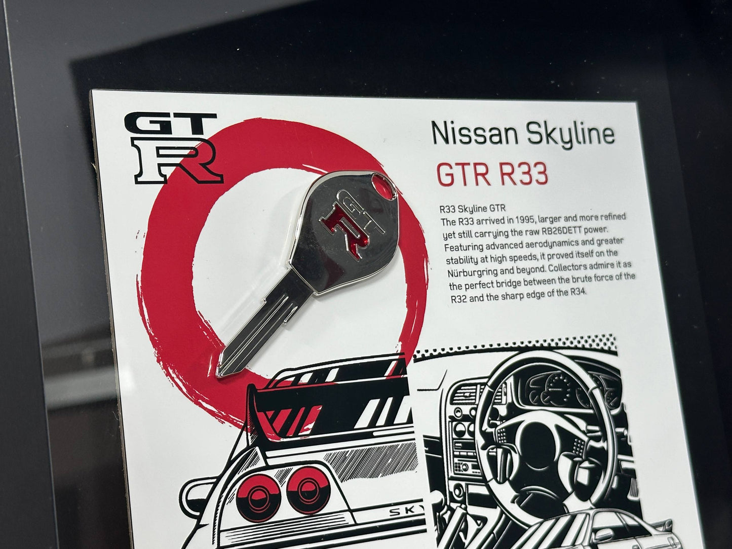 Car Key Frame Premium – Nissan Skyline GT-R R33 (27×27 cm, Key Frame)