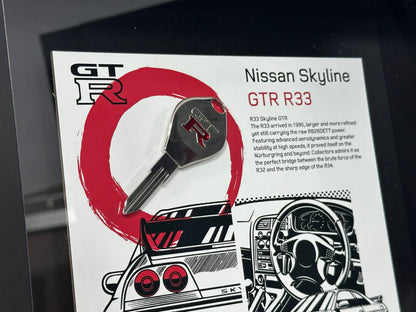 Car Key Frame Premium – Nissan Skyline GT-R R33 (27×27 cm, Key Frame)