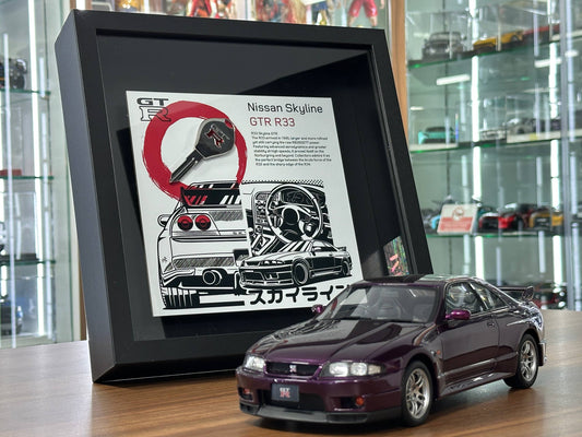 Car Key Frame Premium – Nissan Skyline GT-R R33 (27×27 cm, Key Frame)