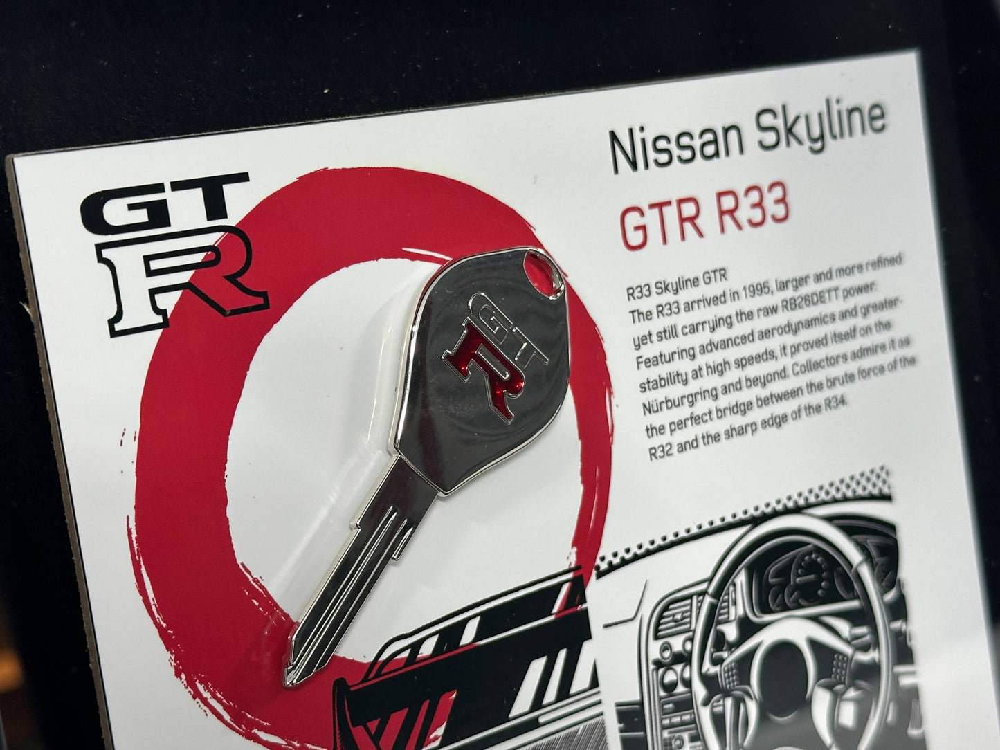 Car Key Frame Premium – Nissan Skyline GT-R R33 (27×27 cm, Key Frame)
