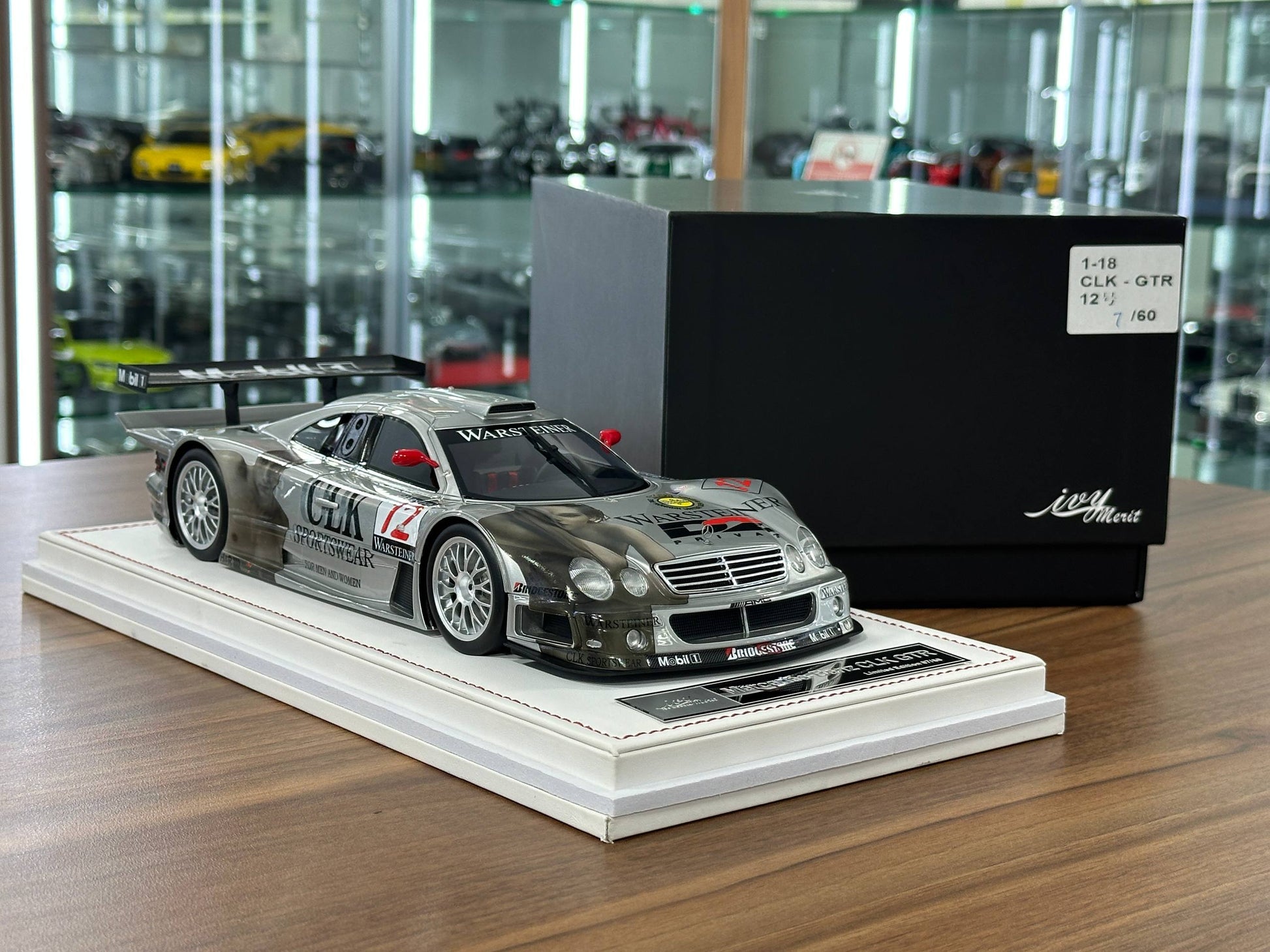 1/18 Resin IVY Merit Models Mercedes-Benz CLK GTR #12 – Silver (Warsteiner) ( Limited to 60 pcs)