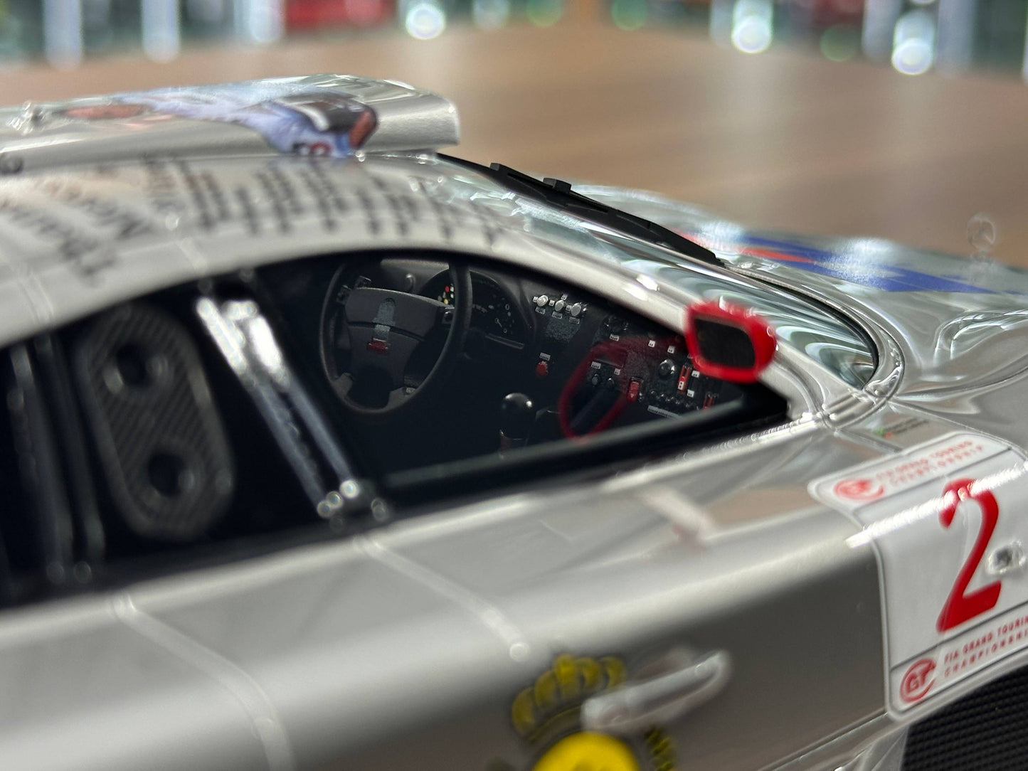 1/18 Resin IVY Merit Models Mercedes-Benz CLK GTR #2 – Silver (Warsteiner) - Limited to 60 pcs