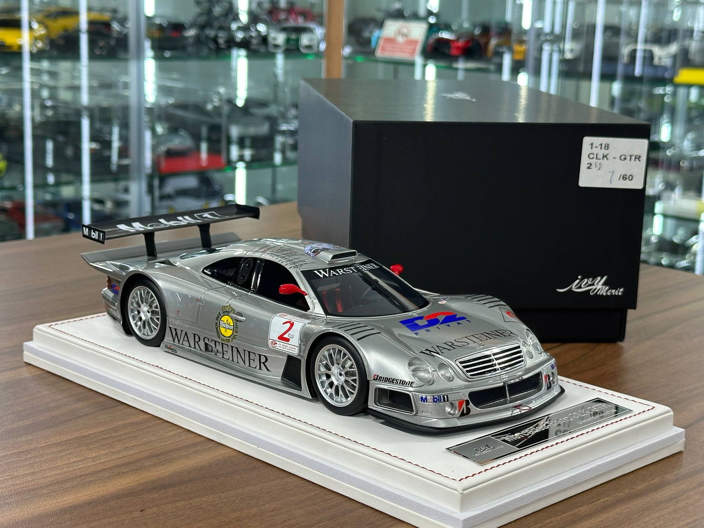 1/18 Resin IVY Merit Models Mercedes-Benz CLK GTR #2 – Silver (Warsteiner) - Limited to 60 pcs