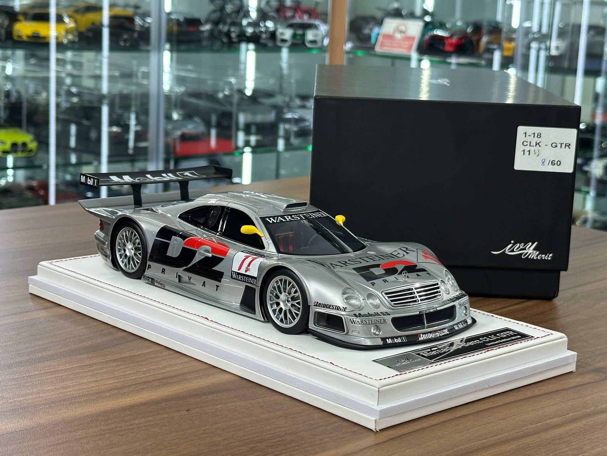 1/18 Resin IVY Merit Models Mercedes-Benz CLK GTR #11 – Silver (Warsteiner) (Limited to 60 pcs)