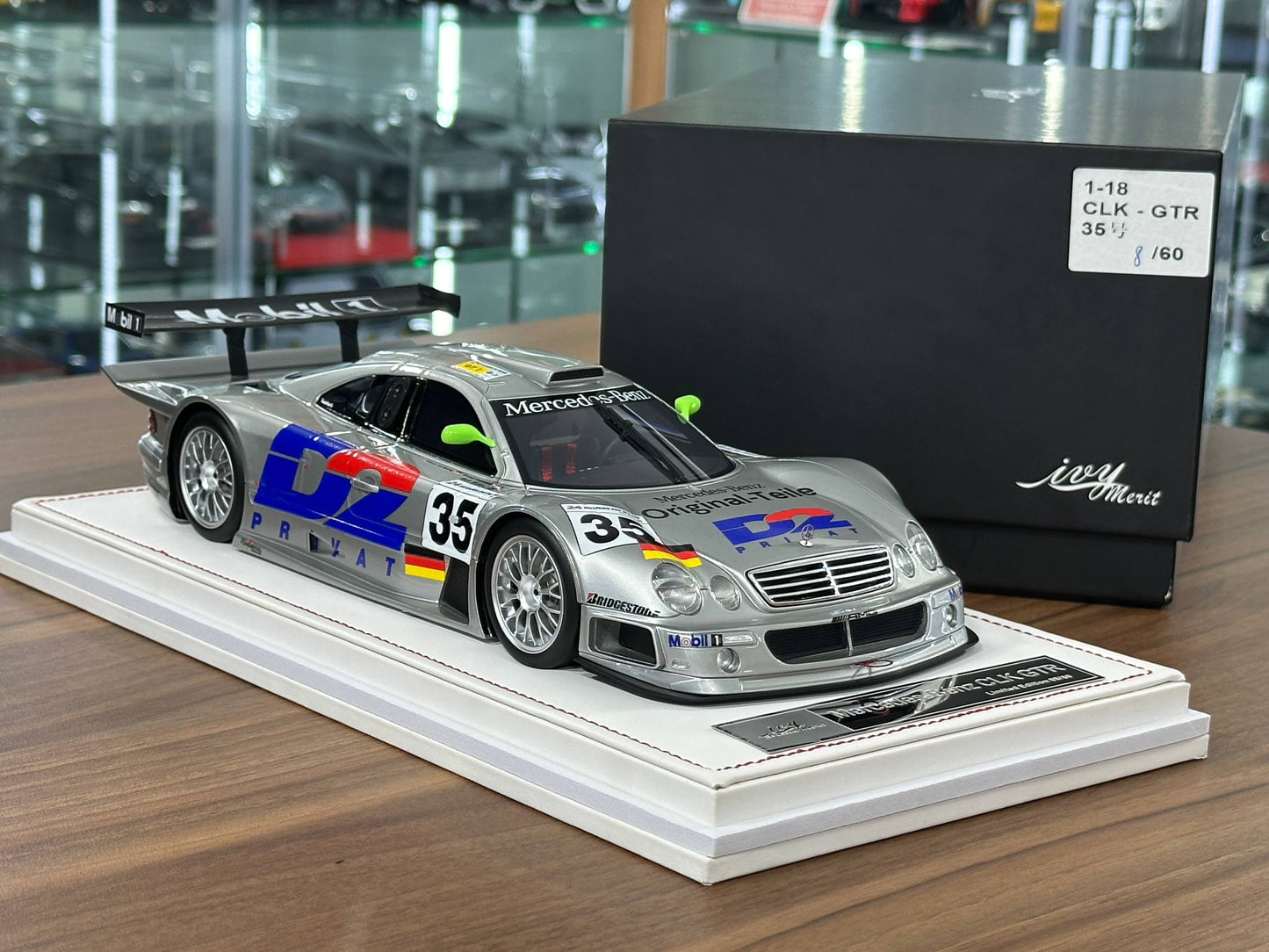 1/18 Resin IVY Merit Models Mercedes-Benz CLK GTR #35 – Silver (Warsteiner) (Limited to 60 pcs)