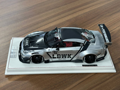 Nissan GT-R R35 LB Performance 2017 GT Wing J20 Type 2 1:18 Resin Model – Silver/Carbon – Onemodel