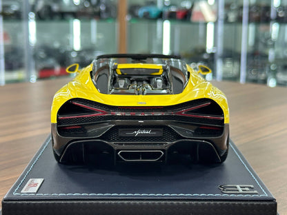 Bugatti W16 Mistral – MR Collection (Yellow, 1/18 Resin, Limited 249 pcs)