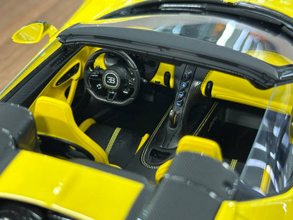 Bugatti W16 Mistral – MR Collection (Yellow, 1/18 Resin, Limited 249 pcs)
