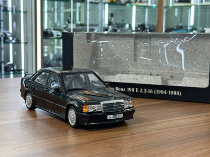 Mercedes-Benz 190E 2.3-16 (W201, 1984–1988) – Norev Dealer Edition (Blue Black, 1/18 Diecast, Full Opening)