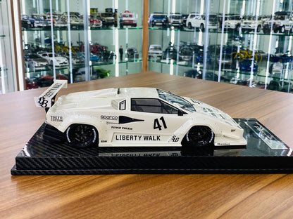 1/18 Resin Model - VIP Models Lamborghini Countach LB-Work #41 in White, Limited to 99 Pieces