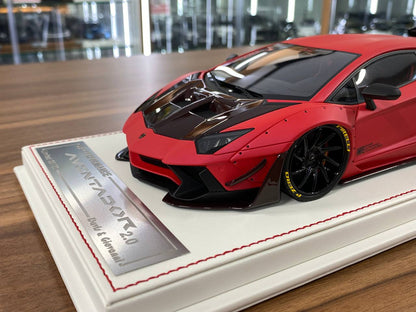 1/18 Resin Lamborghini AVENTADOR 2.0 LB Performance by Davis & Giovanni Matt Metallic Purple w / Zero Fighter decals