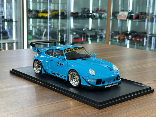 1/18 Diecast Porsche 911 (993) RWB Shingen 2018 by Solido in Blue