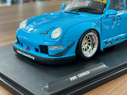 1/18 Diecast Porsche 911 (993) RWB Shingen 2018 by Solido in Blue