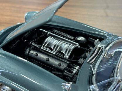 1/18 Diecast Mercedes-Benz 300 SL Roadster (W198, 1957–1963) – Norev Dealer Edition (Light Blue, Full Opening)