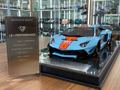 1/12 Davis & Giovanni Lamborghini Aventador 2.0 LB★WORKS – Gulf | Resin | 1 of 10