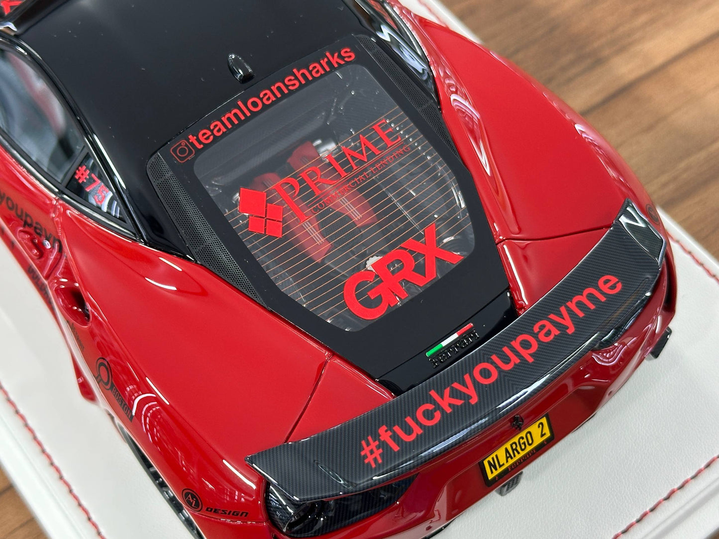 1/18 Resin Davis & Giovanni Ferrari 488 GTB N-Largo Novitec GoldRush Rally – Rosso Corsa / Rally Livery ( Limited to 15 pcs)