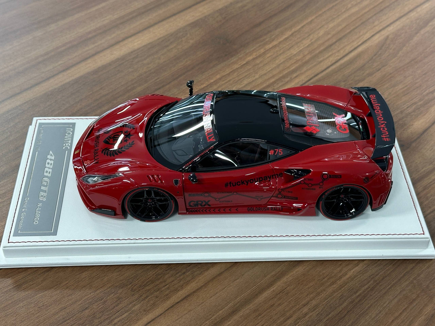 1/18 Resin Davis & Giovanni Ferrari 488 GTB N-Largo Novitec GoldRush Rally – Rosso Corsa / Rally Livery ( Limited to 15 pcs)