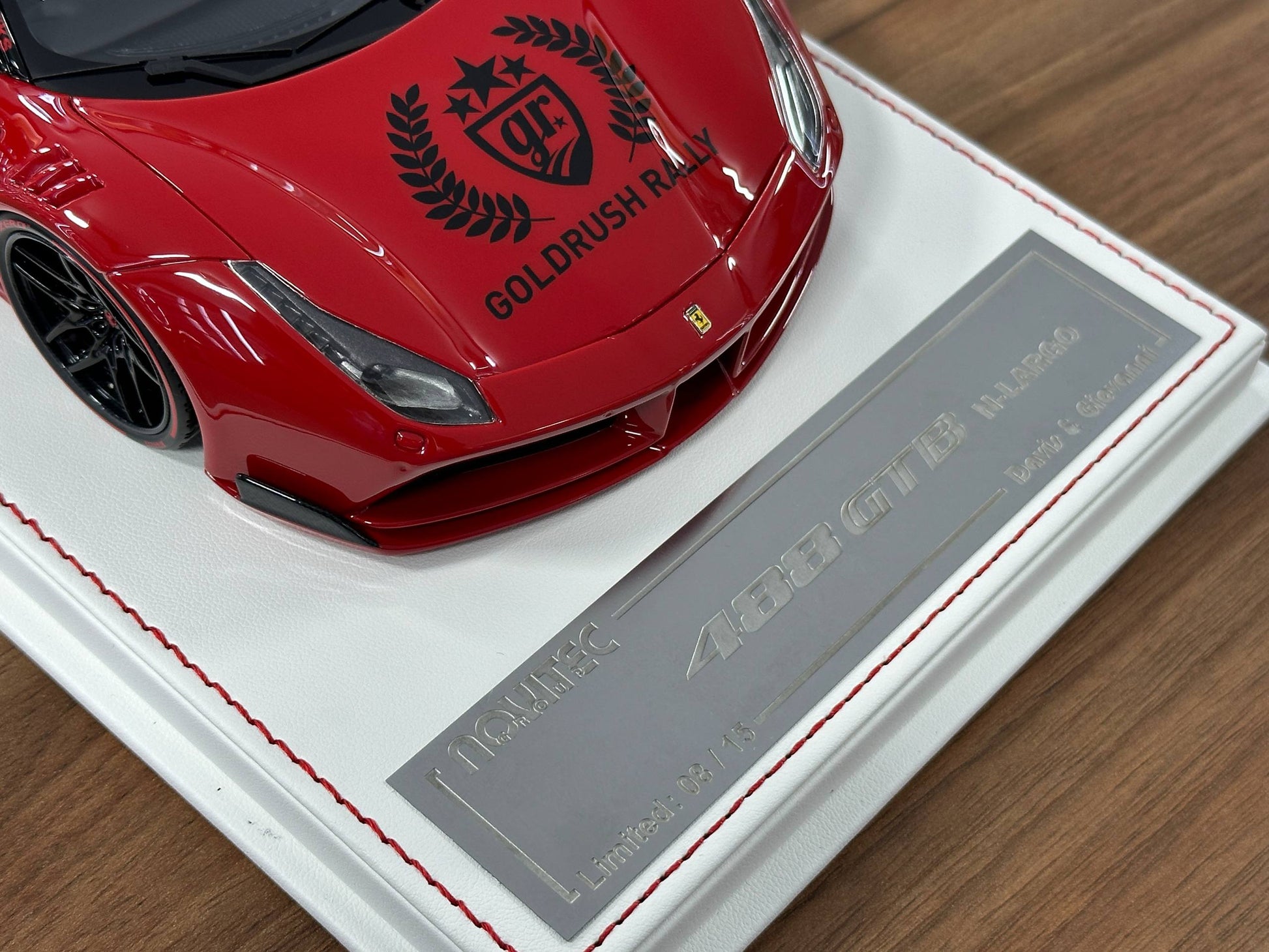 1/18 Resin Davis & Giovanni Ferrari 488 GTB N-Largo Novitec GoldRush Rally – Rosso Corsa / Rally Livery ( Limited to 15 pcs)