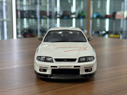 1/18 Resin OttO Mobile Nissan Skyline GT-R R33 Mine’s White Limited 1500 pcs