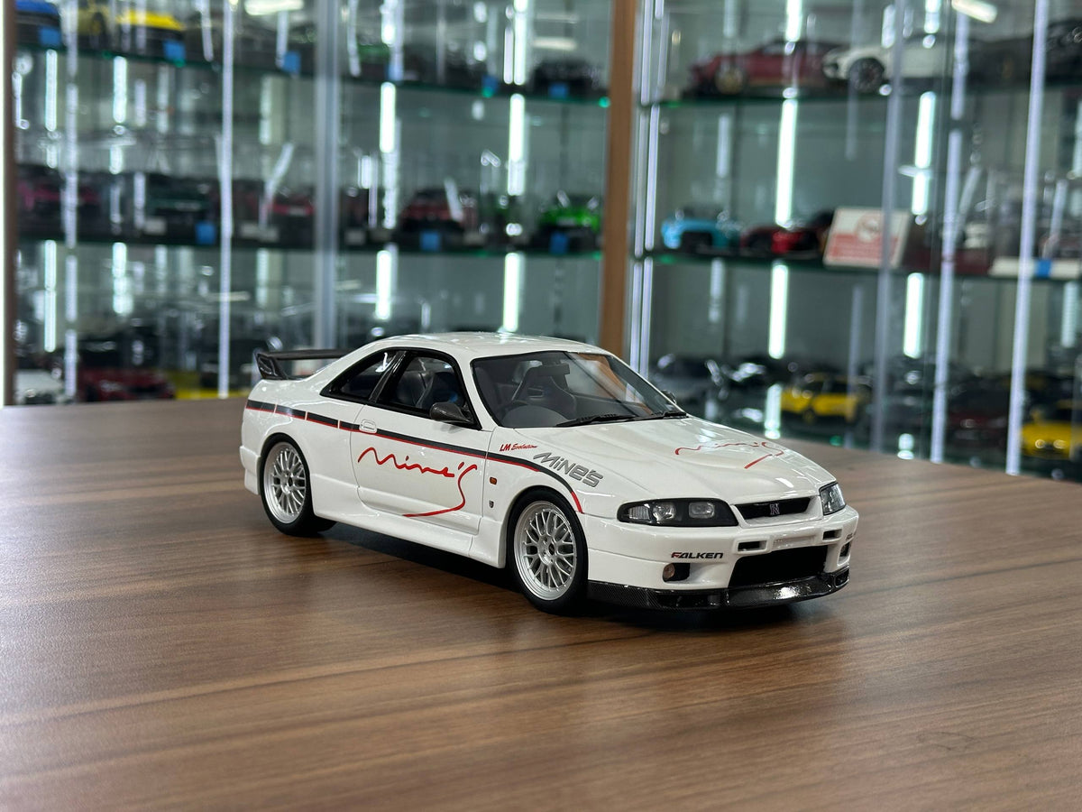 1/18 Resin OttO Mobile Nissan Skyline GT-R R33 Mine’s White Limited 1500 pcs