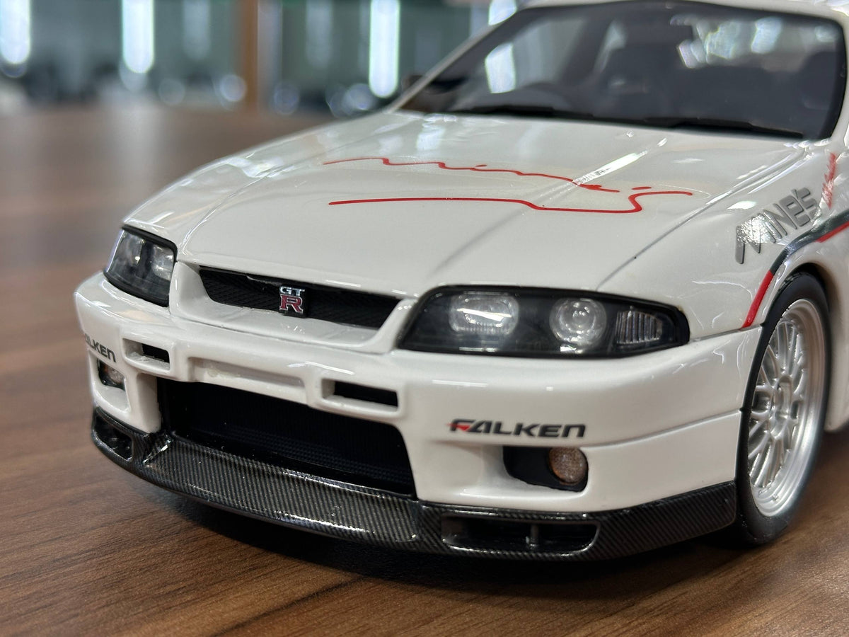 1/18 Resin OttO Mobile Nissan Skyline GT-R R33 Mine’s White Limited 1500 pcs