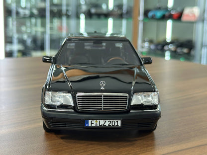 1/18 Diecast Mercedes-Benz S600 (W140, 1997) – Norev Dealer Edition (Obsidian Black)