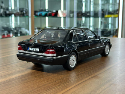 1/18 Diecast Mercedes-Benz S600 (W140, 1997) – Norev Dealer Edition (Obsidian Black)