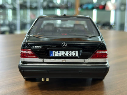 1/18 Diecast Mercedes-Benz S600 (W140, 1997) – Norev Dealer Edition (Obsidian Black)