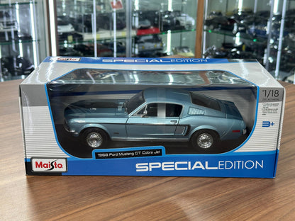 1/18 Diecast Maisto Ford Mustang GT Cobra Jet 1968 Blue