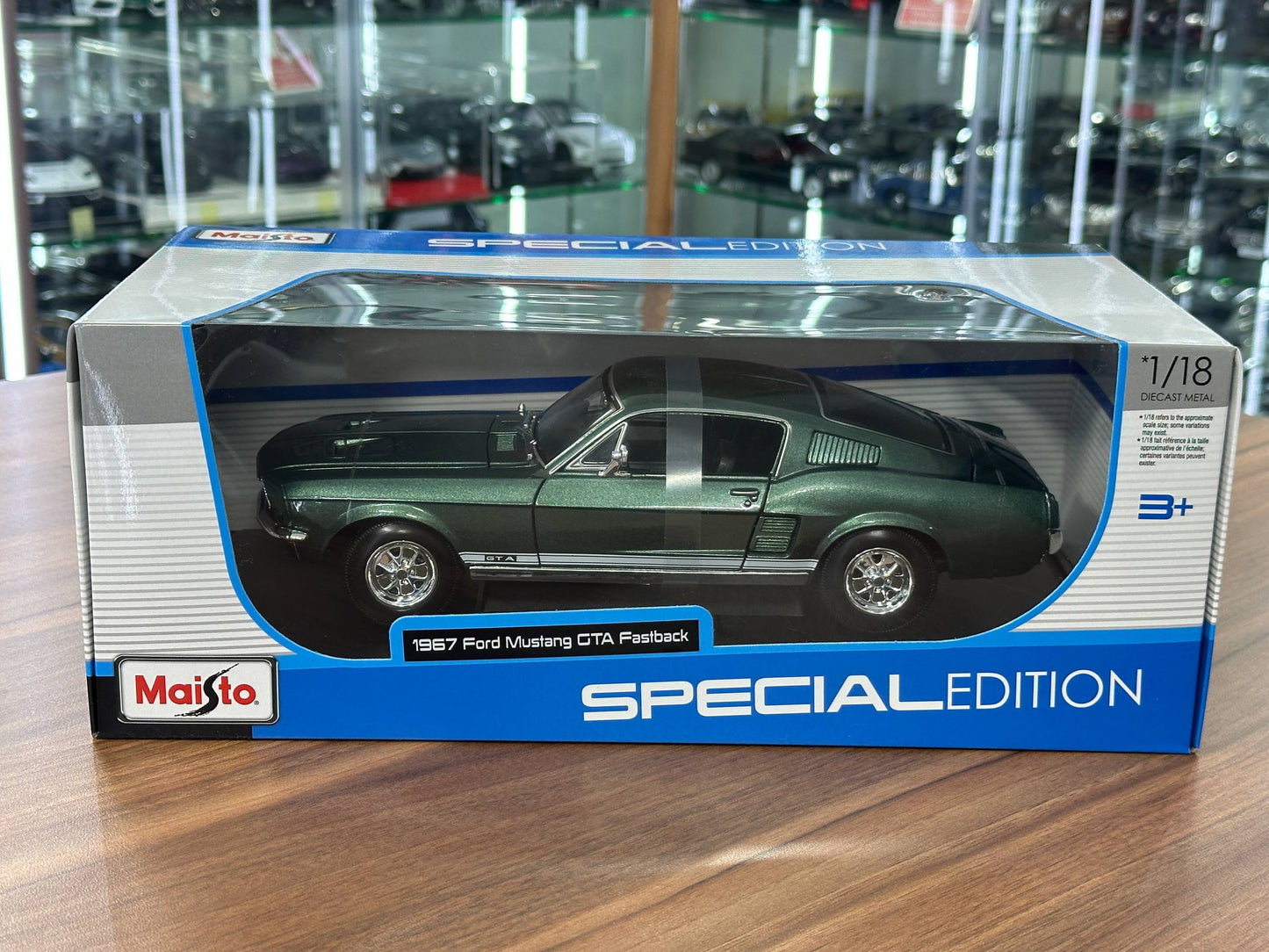 1/18 Diecast Maisto Ford Mustang GTA Fastback 1967 Green