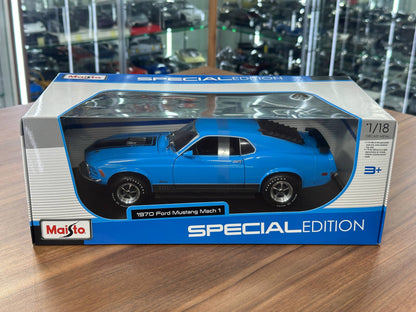 1/18 Diecast Maisto Ford Mustang Mach1 1970 in Blue
