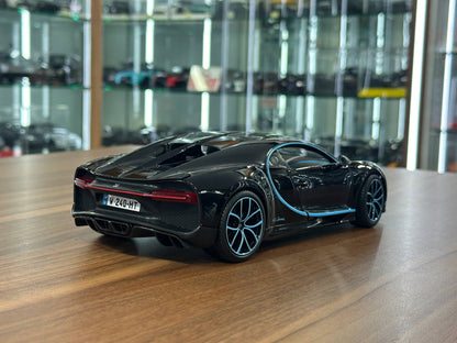 1/18 Diecast Bburago Chiron Zero 400 Zero in Black & Blue Wheels