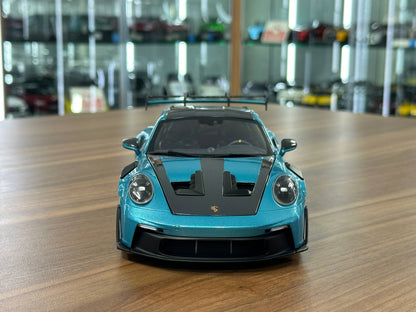 Minichamps Porsche 911 GT3 RS (992) 2023 Ipanema Blue Metallic 1/18 Scale Diecast Model Car | Full Opening | Limited Edition 400 pcs