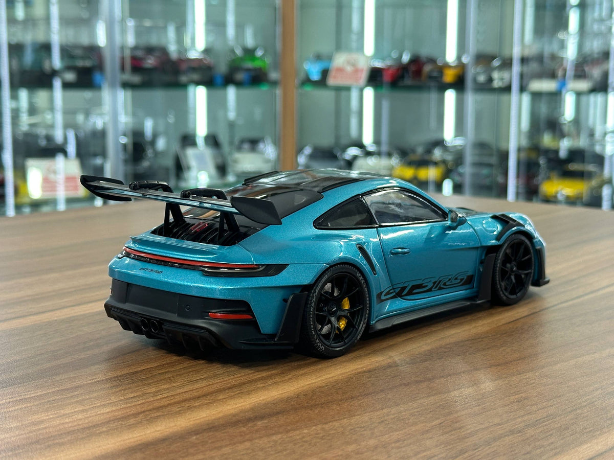 Minichamps Porsche 911 GT3 RS (992) 2023 Ipanema Blue Metallic 1/18 Scale Diecast Model Car | Full Opening | Limited Edition 400 pcs
