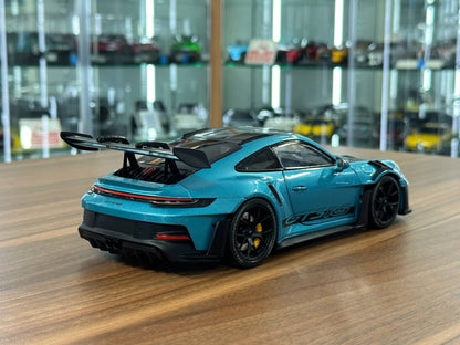 Minichamps Porsche 911 GT3 RS (992) 2023 Ipanema Blue Metallic 1/18 Scale Diecast Model Car | Full Opening | Limited Edition 400 pcs
