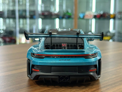 Minichamps Porsche 911 GT3 RS (992) 2023 Ipanema Blue Metallic 1/18 Scale Diecast Model Car | Full Opening | Limited Edition 400 pcs