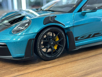 Minichamps Porsche 911 GT3 RS (992) 2023 Ipanema Blue Metallic 1/18 Scale Diecast Model Car | Full Opening | Limited Edition 400 pcs