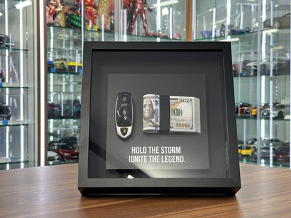 Lamborghini Premium Car Key Frame Wall Art 27cm x 27cm | Lamborghini Key Display Frame | Luxury Automotive Decor