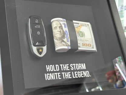 Lamborghini Premium Car Key Frame Wall Art 27cm x 27cm | Lamborghini Key Display Frame | Luxury Automotive Decor
