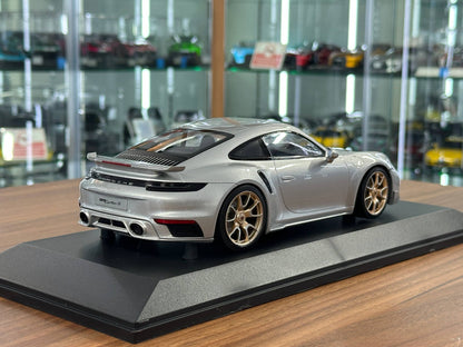 Minichamps Porsche 911 (992) Turbo S Coupe Sport Design 2024 Silver 1/18 Scale Diecast Model Car | Limited Edition 300 pcs