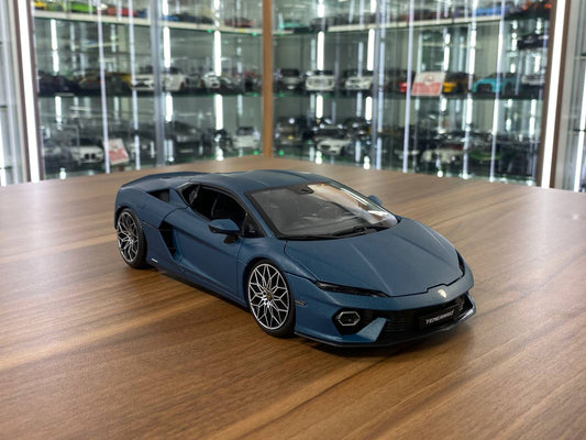 1/18 Metal Diecast Bburago Lamborghini Temerario Matt Blue - Full Opening